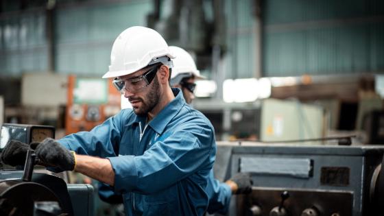 Worker in factory