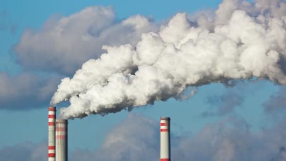 Chimneys emitting smoke