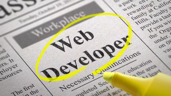 Web developer job advert in newspaper