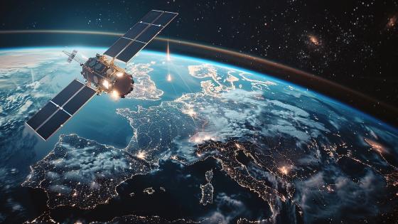 Telecoms satellite above Europe