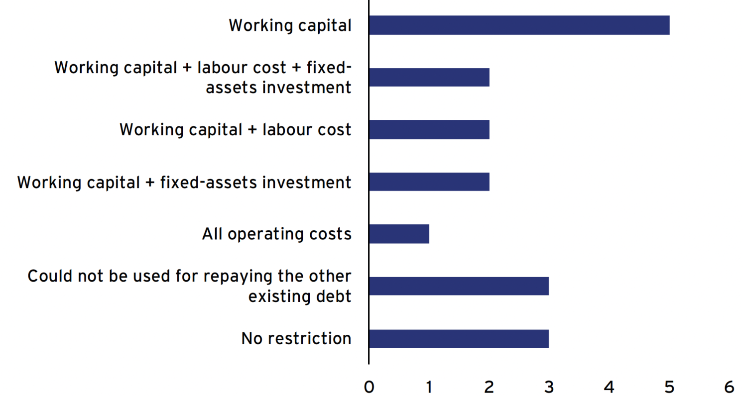 Figure 1 Restrictions on end-use of funds lent through guarantee programmes